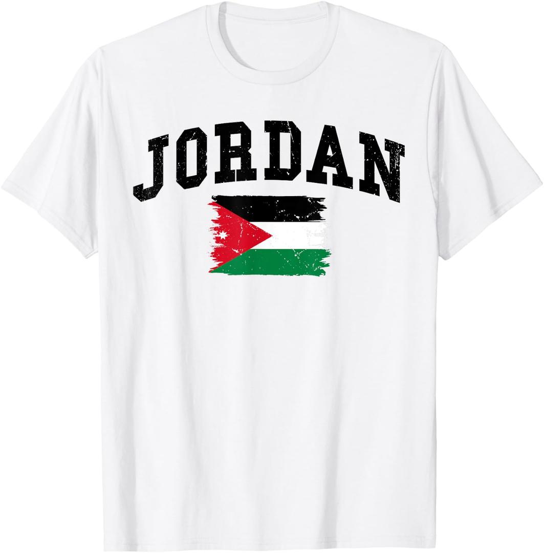 Hashemite kingdom of Jordan country flag vacation T-Shirt (White, XL)