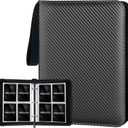 4 Pocket Trading Card Binder, Premium 400 Double Sided Pocket PU Card Collection Binder Album Folder for MTG, TCG, Sports Cards, Game Cards (Black)