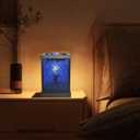 CVHOMEDECO. Moroccan Electric Wax Melt Warmer Decorative Candle Warmer Burner for Scented Candles, Wax Melts and Tarts to Freshen Room, Idea for Home and Office Decor., Square, Cobalt Glass