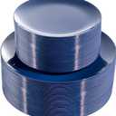 PULOTE 100PCS Clear and Gold Plastic Plates - Heavy Duty Clear Disposable Plastic Plates With Gold Trim for Wedding&Party Include 50 Dinner Plates, 50 Dessert Plates