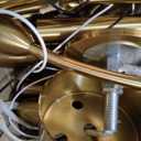 ACANER 8-Light Candle Chandeliers, 35 Inch Brushed Gold Dining Room Light Fixture, Modern High Ceiling Chandeliers for Living Room, Entryway, Foyer