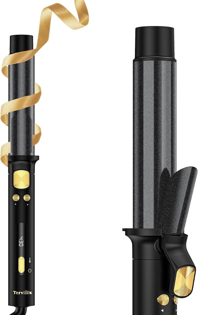 Terviiix Automatic Rotating Curling Iron 1 1/4 inch, 1.25 inch Automatic Curling Iron, Automatic Hair Curler for Long Hair, Ceramic Curling Iron Infused Argan Oil & Keratin with Clamp, 9 Temps, Black Terviiix Automatic Rotating Curling Iron 1 1/4 inch, 1.25 inch Automatic Curling Iron, Automatic Hair Curler for Long Hair, Ceramic Curling Iron Infused Argan Oil & Keratin with Clamp, 9 Temps, Black