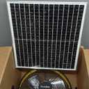 Fanspex 12" Solar Rechargeable Floor Fan for Outdoor, Large Battery Operated Fan with 35W Solar Panel Powered for Patio Gazebo Camping, 360 Tilt