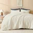 Andency Fleece King Comforter Set, 3 Pieces Beige Comforter Set for King Size Bed, Soft Warm Fluffy Fuzzy Cream Bedding Set for Winter (1 Comforter & 2 Pillowcases)
