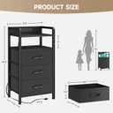 Lazzanto Night Stand Bedside Charger Bedroom - Nightstand with Charging Station & LED Light Strip, Night Stand with Storage Shelf & 3 Fabric Drawers, Morden End Table with U-S-B Ports & AC Outlets 
Product Dimensions	11.4"D x 15.6"W x 29.4"H