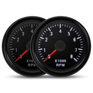 RPM Tachometer 2-1/16" 52mm Automotive Tachometer for Car 8000 RPM Tach Gauge Interior 2" Tach Gauge for 2-8 Cylinder Gas Powered Engines
