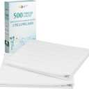 CALIFORNIA DESIGN DEN Soft & Silky 500 Thread Count 100% Cotton is Cool & Smooth, 2 White Standard Pillow Cases Fits Standard & Queen Pillows (Damask Stripe - Pure White)