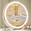ROLOVE Makeup Mirror with Lights, 18 Inch Vanity Mirror with Lights, Lighted Makeup Mirror, Smart Touch Control Round Lighted Vanity Mirror, Tabletop Desk Mirror, Gifts for Women, Wife, Mom, Girls