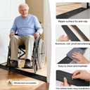Aluminum Door Threshold - 36" L x 3" W Exterior Floor Transition Strip with Pre Drilled Holes and Expansion Screws, Non-Slip Fluted Saddle Flat Profile Threshold, Prevent Dust & Airflow, Black, 36in x 3in