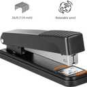 Amazon Basics Full-Strip Metal Office Desktop Stapler, 20 Sheet Capacity, Non-Slip, Black, 3-Pack