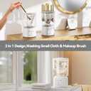 Portable Mini Washing Machine, Compact Portable Washer and Makeup Brush Cleaner, Underwear Washing Machine for Scoks & Small Clothes Idea for Home, Dorm, RV, Hotel & Camping (White)