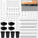 INCLY 280PCS Upgraded Pegboard Accessories Organizer Kit, Peg Board Hooks Assortment with Bins & Cups for Organizing Tools, Fit 1/8 or 1/4 inch Pegboard for Garage Workshop Wall Hanging Tools