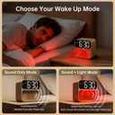 AuroraCalm Extra Loud Alarm Clock for Heavy Sleepers: 115dB Wake Up Alarm with Flashing Light to Help Prevent Oversleeping - Dual Alarm for Teens Adults Shift Workers Bedroom - Wood Grain