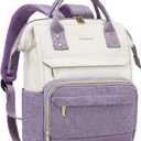 LOVEVOOK Mini Backpack for Women, Cute Small Backpacks Purse, Fashion Bag for Work Travel Gift, Lightweight Daypack, White-Purple (13inch, Beige-taro Purple)