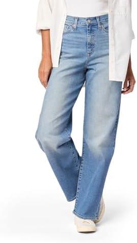 Levi Strauss Signature Women's Heritage High-Rise Loose Straight Jeans Stretch Denim  32