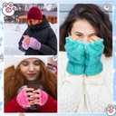 Geyoga 3 Pairs Cat Paw Gloves Therian Theme Furry Kawaii Plush Fingerless Paws Cosplay Gloves Girls Women Gift Costume Favor