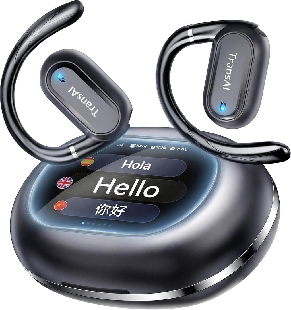 AI Translation Earbuds Real Time 157 Languages Translator Ear Buds Interpreter Earphones, Open-Ear Comfort Support Playing Music Phone Calls, Audifonos Traductores Ingls Espaol for Travel Business