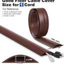 10FT Floor Cord Cover, Brown Cord Hider Floor, Durable Cord Covers for Wires on Floor, Cable Floor Cover Power Cord Cover, Floor Cord Protector Hide Cords on Floor Cord Cavity: 0.47" W x 0.24" H
