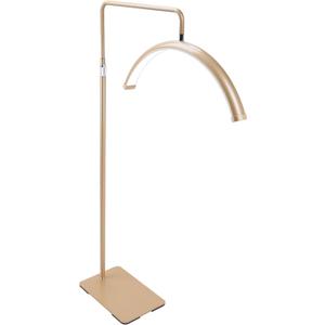 Eyelash Lamp - Dimmable LED Floor Lamp Lash Light for Eyelash Extensions, Salon SPA, Esthetician, Tattoo Artists - Rotating Half-Moon Head, Shadowless Lighting, Adjustable Brightness (Gold) (23 Inch- Gold)