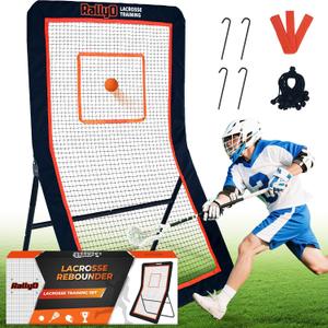 Lacrosse Rebounder for Backyard Heavy-Duty Volleyball Rebounder Net with Color Box, Adjustable 5 Rebound Angles for Lacrosse, Volleyball, Baseball, Soccer Practice