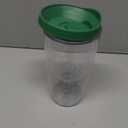 Southern Homewares Wine Tumbler 10oz Insulated Vino Double Wall Acrylic With Pink Drink Through Lid Wine 2Go, Green