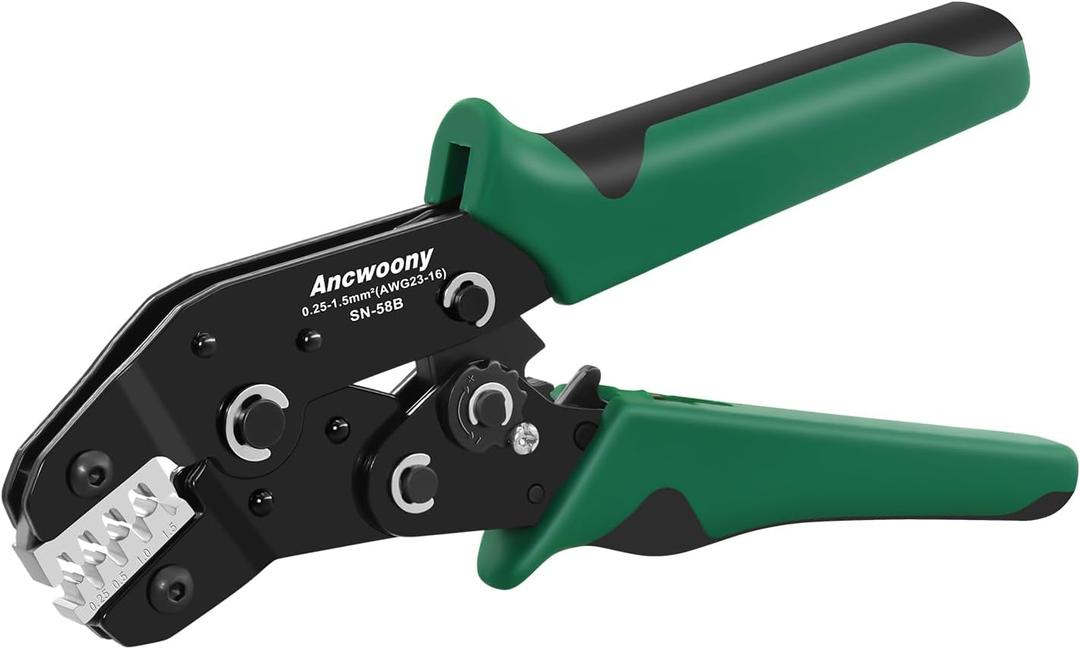 SN-58B Wire Crimping Tool AWG23-16 (0.25-1.5mm) Works for JST, Dupont, Molex, Amon, Amphenol Terminals Non-insulated Crimper Plier
