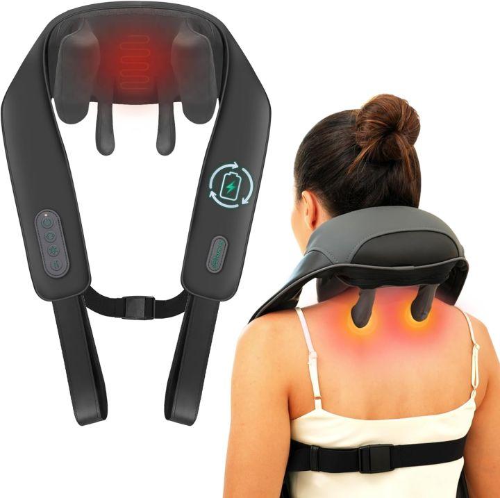 Neck and Back Massager for Cervical Pain Relief/Body Massager for Body Aches and Pains Relief, Electric Wearable 5D Cervical Neck Massager for Neck, Back, Shoulders, Waist and Legs.