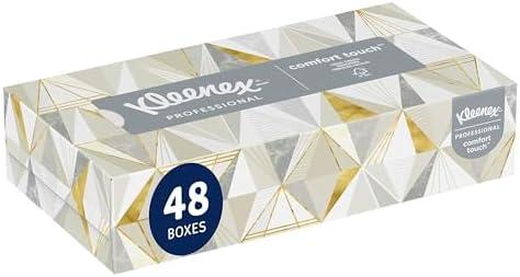 Kleenex Professional Facial Tissue, Bulk (21606), 2-Ply, White, Flat Boxed Format, Designed for Business (125 Tissues/Box, 48 Boxes, 6,000 Sheets/Case)