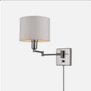 Globe Electric Anderson 1-Light Brushed Steel Plug-In or Hardwire Wall Sconce