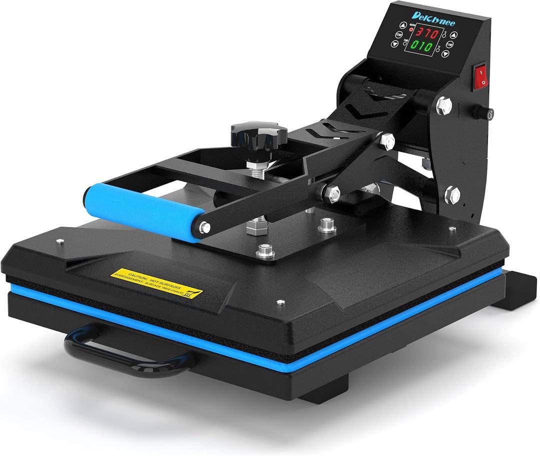 Delclynee 15" x 15" High Pressure Heat Press Machine for T Shirts, Industrial-Quality Digital Sublimation Printer for Heat Transfer Vinyl
