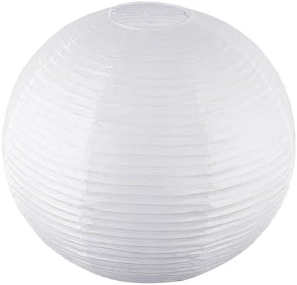 23.6" White Round Paper Lanterns, Large Hanging Paper Lamp Shade, Chinese/Japanese Paper Lantern Pendant Light for Party Decoration, Wedding, Home Decor Ceiling Lampshade(1 Pack)