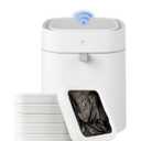 Automatic Bathroom Trash Can Touchless, 3.5 Gal Self-Sealing and Self-Changing Smart Trash Can, Rechargeable Motion Sensor Trash Bin with Lid for Bedroom Office, Come with 6+1 Refill Rings (White(with 7 Refill Rings))