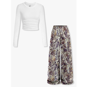 Voxikodex Size 7 8 Years Girls Clothes 2 Piece Long Sleeve T-Shirt Top Grey High-Waisted Pants Fashion Little Girls Fall Winter Outfits Set 9-10T