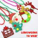 42 Pcs Christmas Paper Eyeglasses and Christmas Novelty Bead Necklace Green Cosplay Glasses for Adults Party Favor Accessories Photo Props for Party Supplies