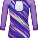 Gymnastics Leotards for Girls With Shorts Sparkly Ballet Dance Long Mesh Sleeve