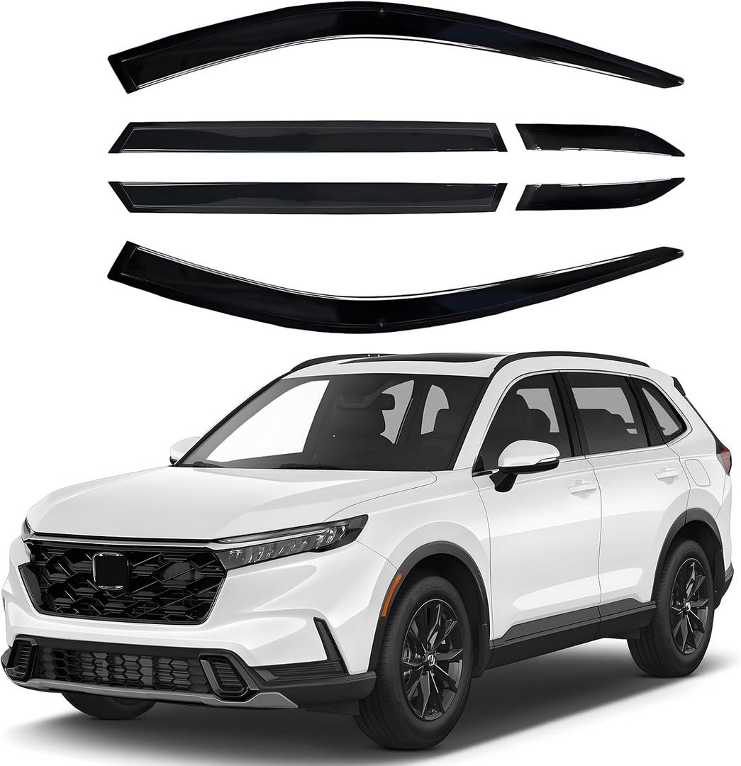 Shatterproof Out-Channel Window Deflectors for Honda CR-V (CRV) 2023 2024 2025 Rain Guards Window Visors for Cars Vent Car Accessories 6 pcs(for CRV 23-25 6-Piece)
