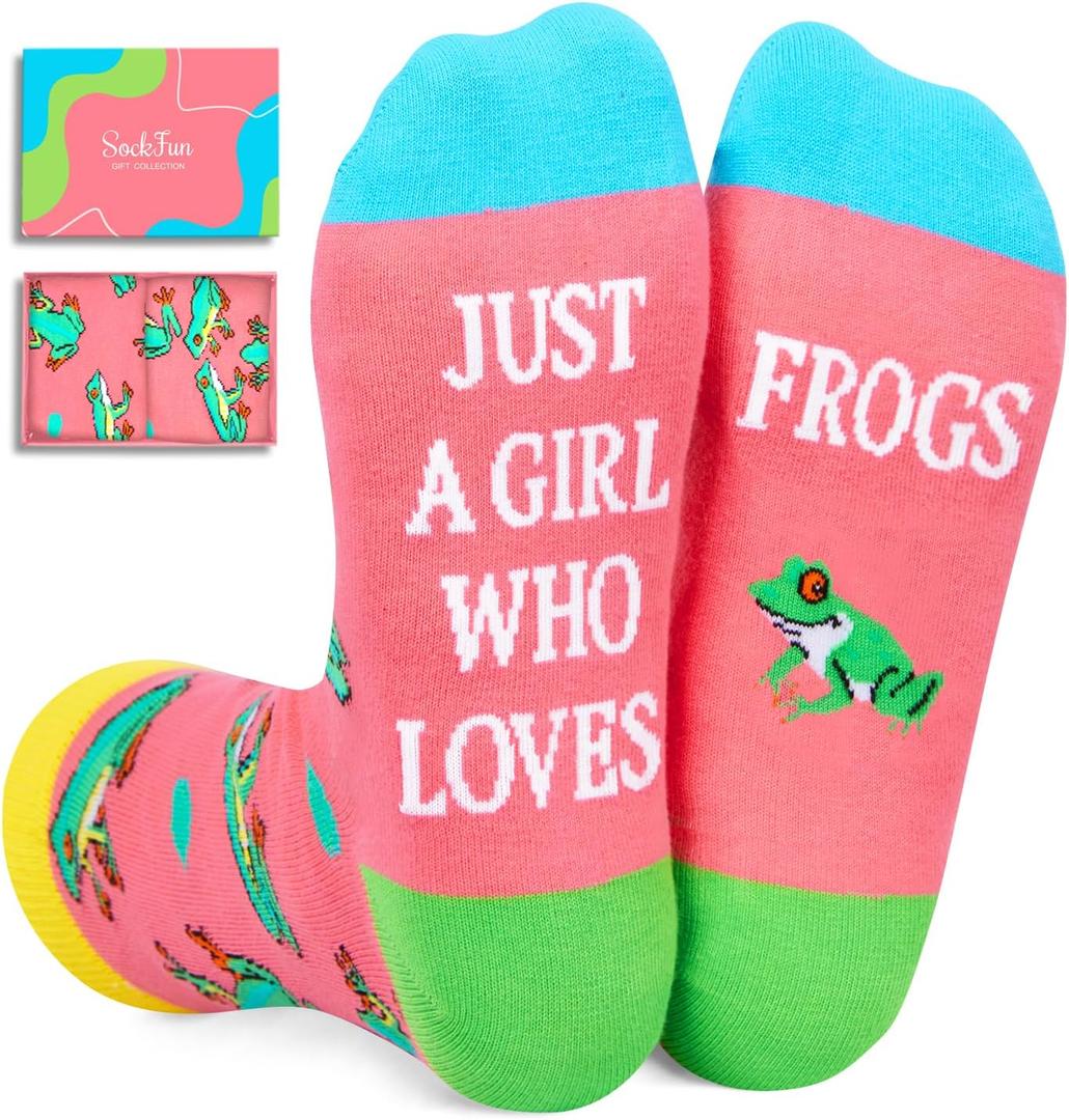 Frog Gifts for Women - Funny Frog Socks for Teen Girls, Animal Gifts Frog Cute Socks