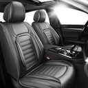 KIBIJI Fit Colorado Premium Leather Car Seat Covers Compatible with Chevy Colorado 2015-2025 2026, Breathable,Wear Resistant, Airbag Compatible, All-Weather Protection & Full Coverage, Full Set Black