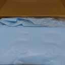 Weewooday 100 Pcs Frosted Plastic Gift Bags with Handles for Small Business Clear Shopping Bags with Cardboard Bottom,4 Sizes (Blue)
