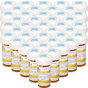 50 Set Nursing Halloween Party Supplies 50 Empty Pill Bottles with Caps Plastic Medicine Containers with 50 Sticky Label Pill Vial for Nurse Party Favors Serve(13 Dram)