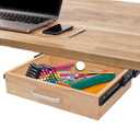 Under Desk Drawer Storage Organizer - Wooden Mounted Sliding Pull-out Drawer, Hidden Desktop Organizer for Office