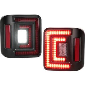 HOCHO Fit For Jeep Wrangler JL Tail Lights 2018-2025 (Also 4XE), DOT Brake Light Reverse Light Turn Signal Lamp Running Lights Side Marker-Flush Mount Fit for Jeep Wrangler JL Accessories