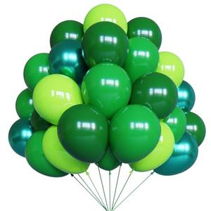 YMSZ Green Balloons, 67pcs 12 Inch Metallic Green Dark Green Lime Green Latex Balloons for St. Patrick's Day, Baby Shower, Jungle Safari Birthday Party Decorations