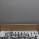 4FT Long Chandelier for Dining Room - Black Dining Room Light Fixture Linear Crystal Design with Water Ripple Glass & Large Rectangle & 6pcs MAX 60W E26 Bulbs(Not Include),50pcs Glass Sheet (Flat (All around))