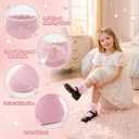 MKYSZLT 1Pack Ruffle Socks for Girls Cute Double Lace Fluffy Frilly Dress Socks Soft Cotton Fancy Sock for Toddler Little Kid (US, Age, 6 Years, 8 Years, Pink) (Pink)