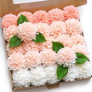 Artificial Wedding Dahlia Flowers 25 pcs Fake Roses with Stem for DIY Wedding Decor Centerpieces Arrangements Bouquets (Shades of Pink)