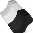 Ankle Socks for Women, 8 Pairs Premium Cotton Non Slip Lightweight Casual Low Cut Socks, Size: 8-11