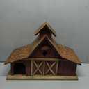Glitzhome 20.67" H Rustic Wood Barn Design Extra-Large Birdhouse Hand Painted Bird Houses