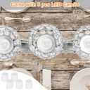 Silver Crystal Candle Holders Decorative Arch Candelabra 3-Arm Candlesticks Holder & 2 Glass Holders Table Centerpiece, Wedding, Party, Anniversary