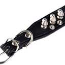 Dogs Kingdom 10"-24" Length Soft Leather Mushrooms Rivet and Spikes Studded Adjustable Buckle Pet Puppy Dog Collar for Small Medium Large Dogs Breeds Black XL